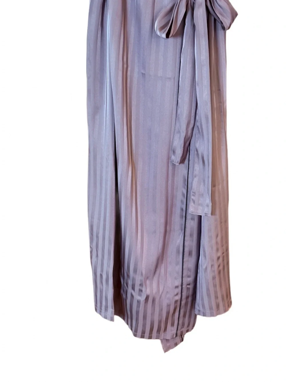 Auden Satin Stripe Wrap Robe NWT Size M/L Lavender Mauve Sleepwear,